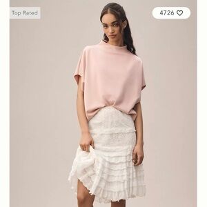 By Anthropologie Mock-Neck  Batwing Top sz XS